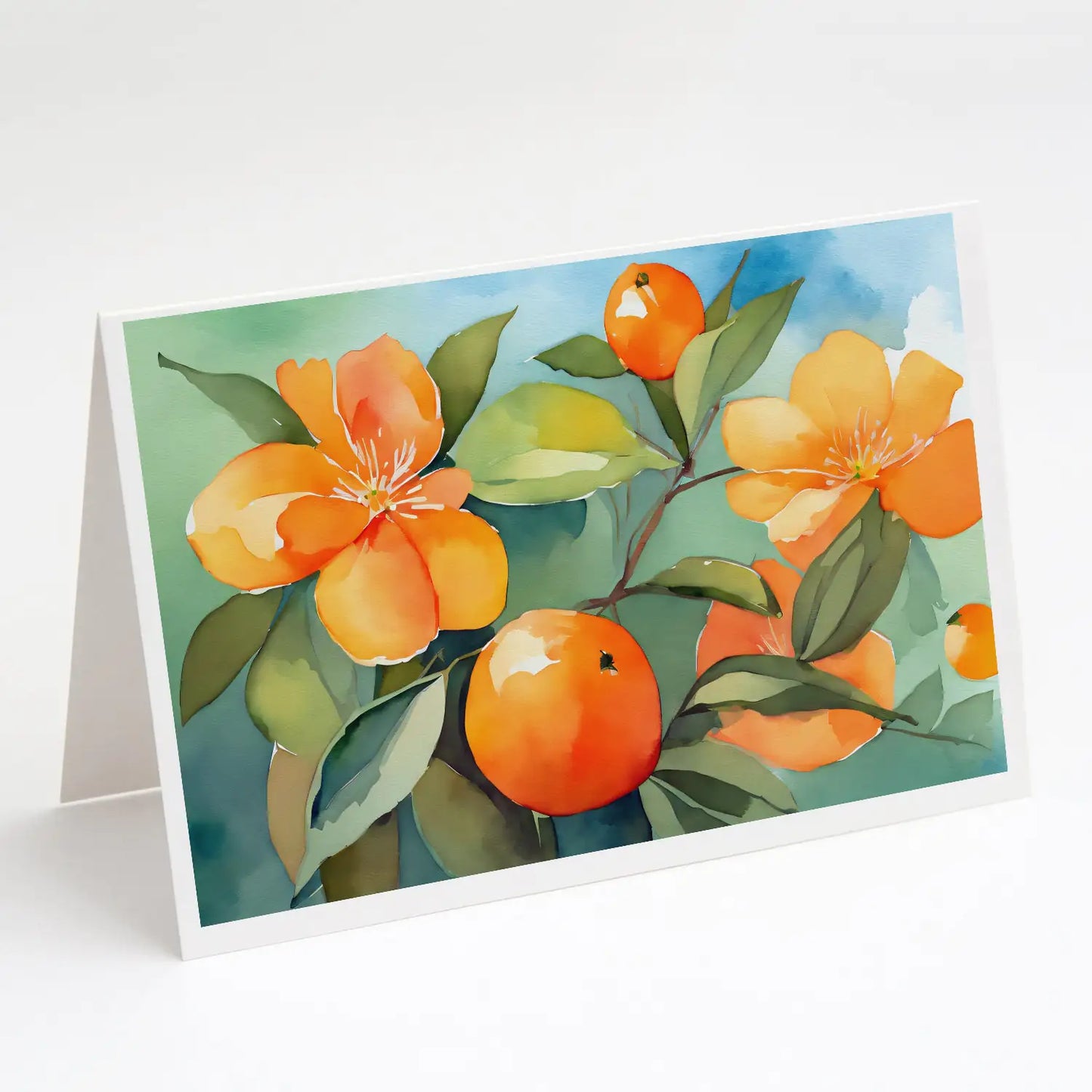 Florida Orange Blossom in Watercolor Greeting Cards Pack of 8