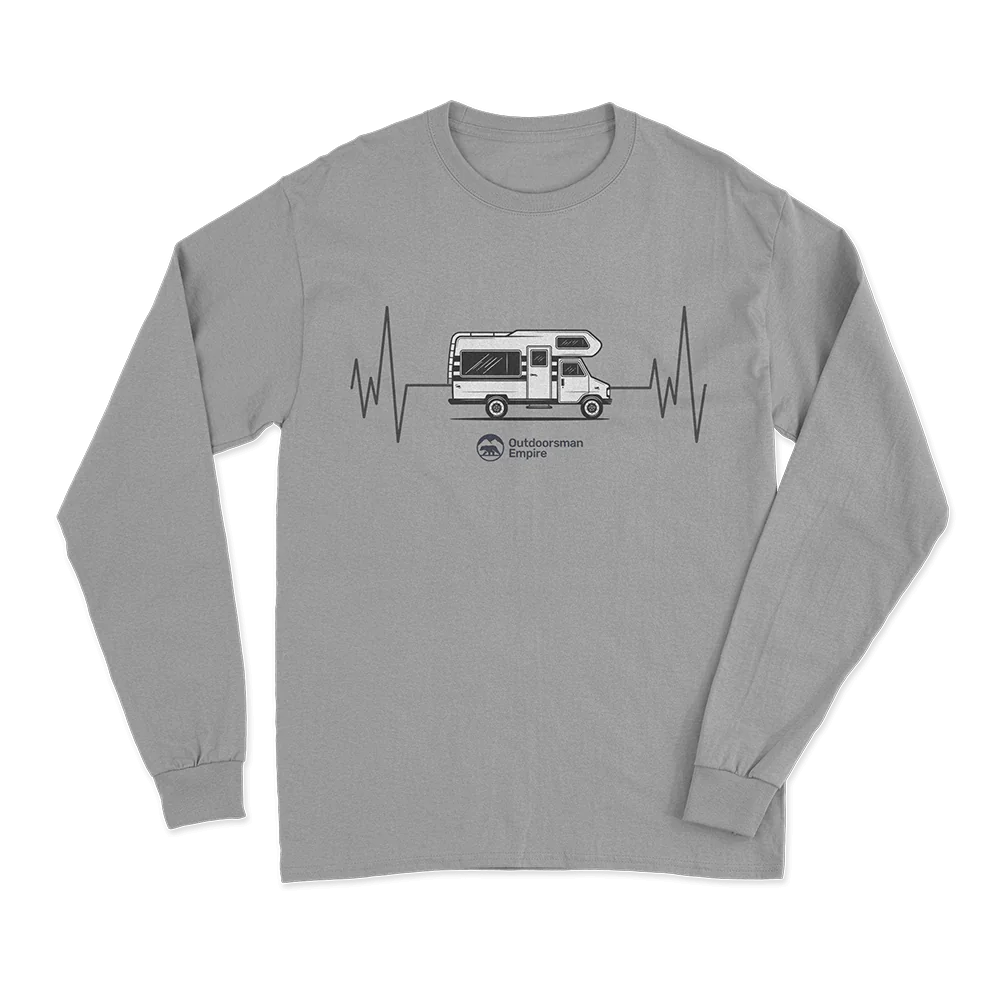 Camping Cardiogram Men Long Sleeve Shirt