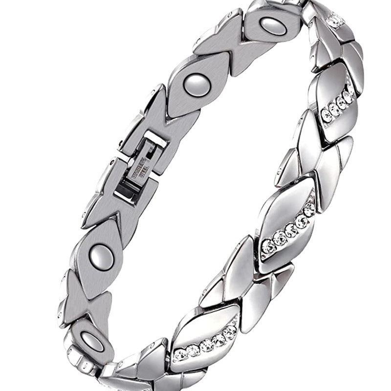 Leaves Diamond Magnet Bracelet Bronze Brushed
