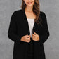Angel Wings Pocketed Open Front Long Sleeve Cardigan