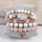 Women's Natural Pink Crystal Glass Crystal Cluster Bracelet