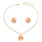 Necklace And Earrings Suite Women's Oil-coated Flower Design