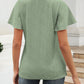 Eyelet V-Neck Short Sleeve Blouse