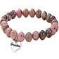 Heart Pendant Handmade Beaded Zebra Bracelet