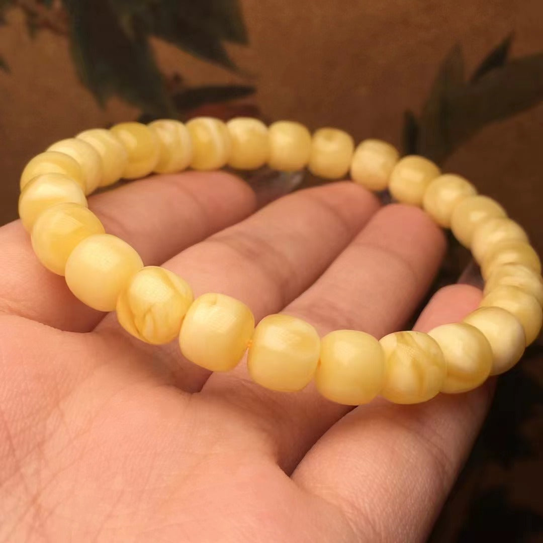 Natural Beeswax Old Yellow Chicken Grease Wax Rich And Full Single Circle Bracelet Crafts Accessories Ornaments