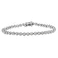 .925 Sterling Silver 1/2 Cttw Miracle Set Round Diamond Bezel Design Link Bracelet (I - J Color, I2 - I3 Clarity) - 7.25" - Real Vision