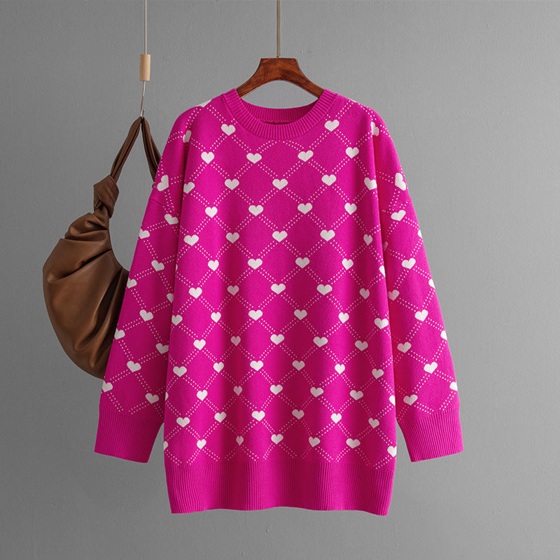 Sweater Mid-length Sweater Love Jacquard