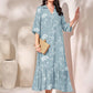 Elegant Style Printed Loose Casual Dress Women