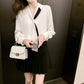 Lapel Tie Professional White Shirt Female Design Sense Shirt Chiffon Shirt