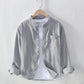 Men's Corduroy Shirt Stand Collar Long Sleeve Shirt