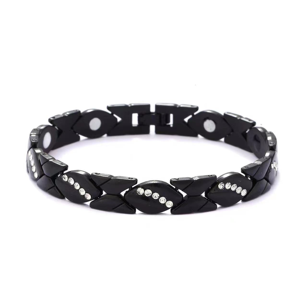 Leaves Diamond Magnet Bracelet Bronze Brushed