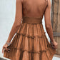 Shiny Frill Spaghetti Strap Tiered Dress