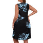 Women's Fashion Color Contrast Patchwork Skirt Plant Print Short Sleeve Dress