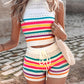 Printed Backless Halter Top Sheath Tights Suit