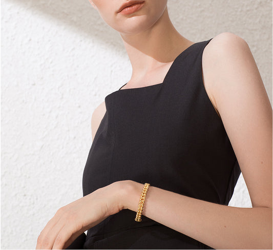 Gold-plated thick chain opening bracelet
