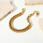 Stainless Steel Freshwater Pearl Bracelet With Gold Plated