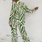Loose Stripe Pants Set Elegant Long Sleeve Top