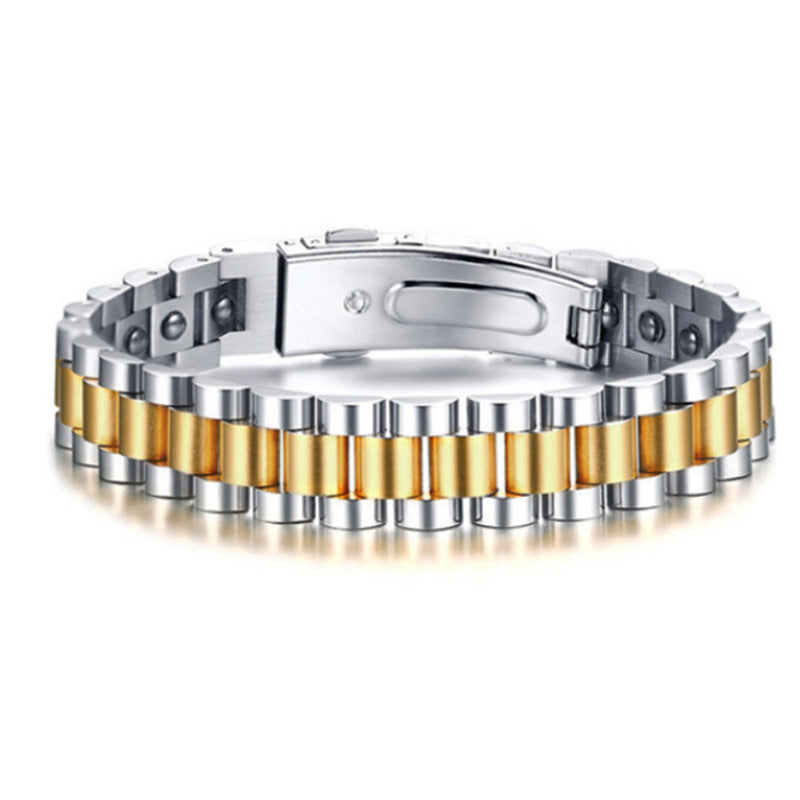 Couple's Watchband Buckle Haematite Magnet Titanium Steel Bracelet