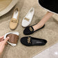 Spring And Autumn New Women's Korean-style Round Toe Low Heel Metal Chain Casual Outdoor