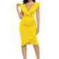 Ruched Ruffled Cap Sleeve Dress