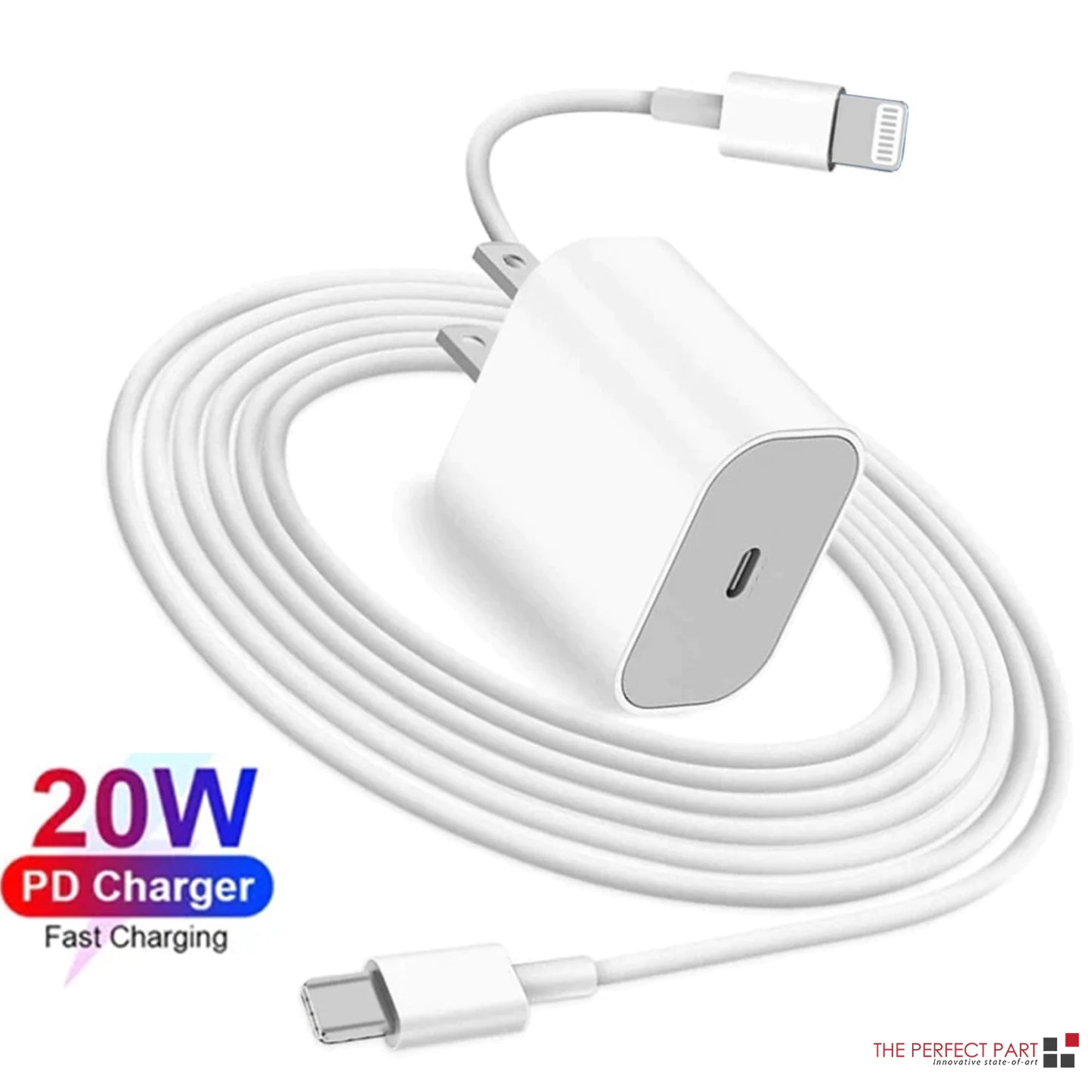 2024 20W USB-C Fast Charger PD Adapter Cable For iPhone 14/13/12/11 XR Pro iPad