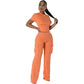High Waist Straight Pants Two Piece