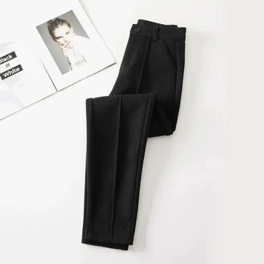 Winter Woolen High Waist Pants
