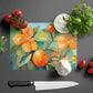 Florida Orange Blossom in Watercolor Glass Cutting Board