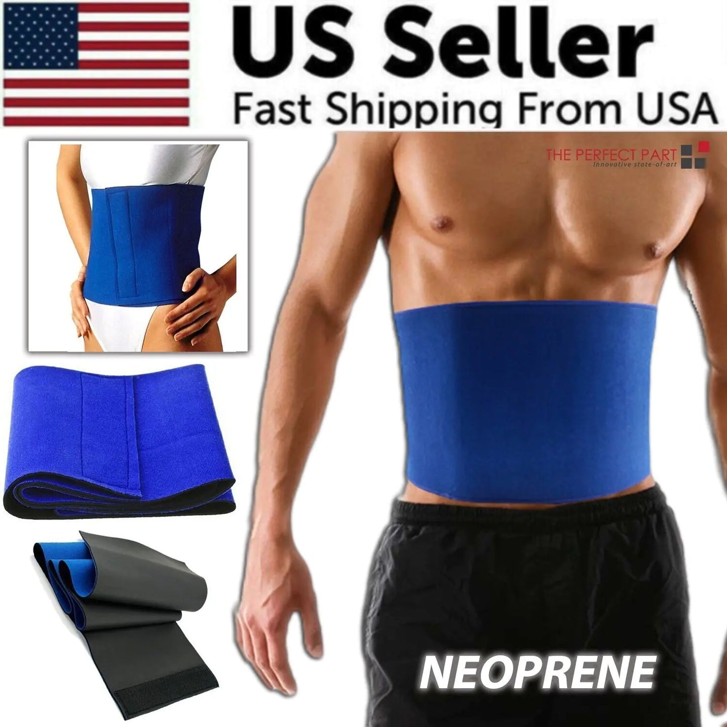 Waist Trimmer Belt Sweat Band Wrap Ab Stomach Weight Loss Fat Burner Slimming