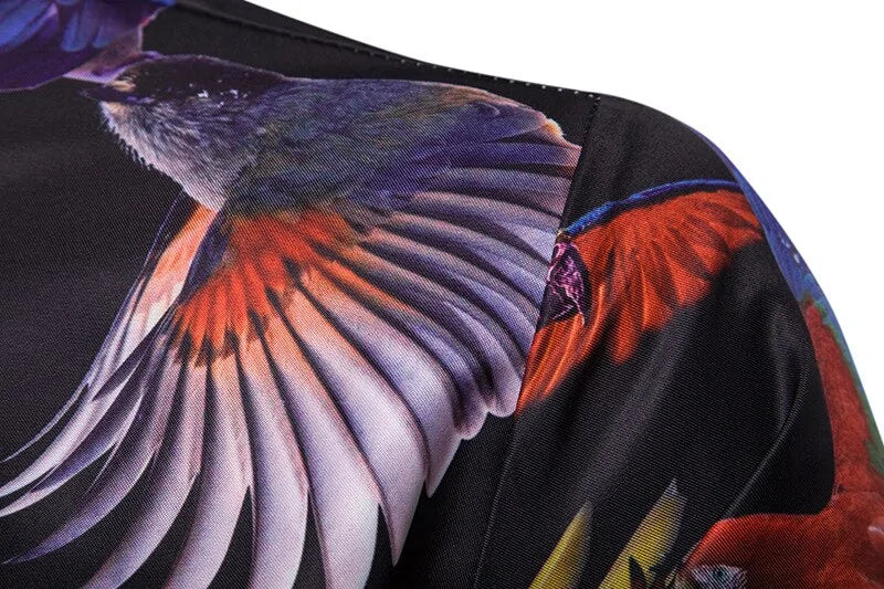 3D Parrot Animal Print Shirt Men