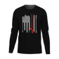 Fishing Rod American Flag Men Long Sleeve Shirt
