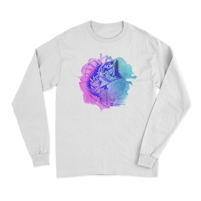 Watercolor Fishing Men Long Sleeve Shirt