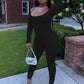 SHRNE JUSTIN Black Long Sleeve Pants Two Piece Set