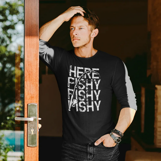 Here Fishy Fishy Men Long Sleeve Shirt