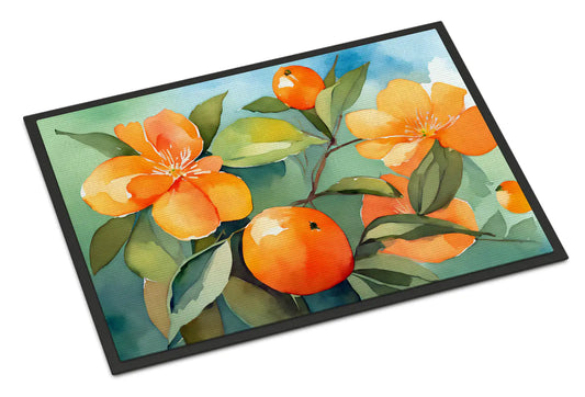 Florida Orange Blossom in Watercolor Doormat