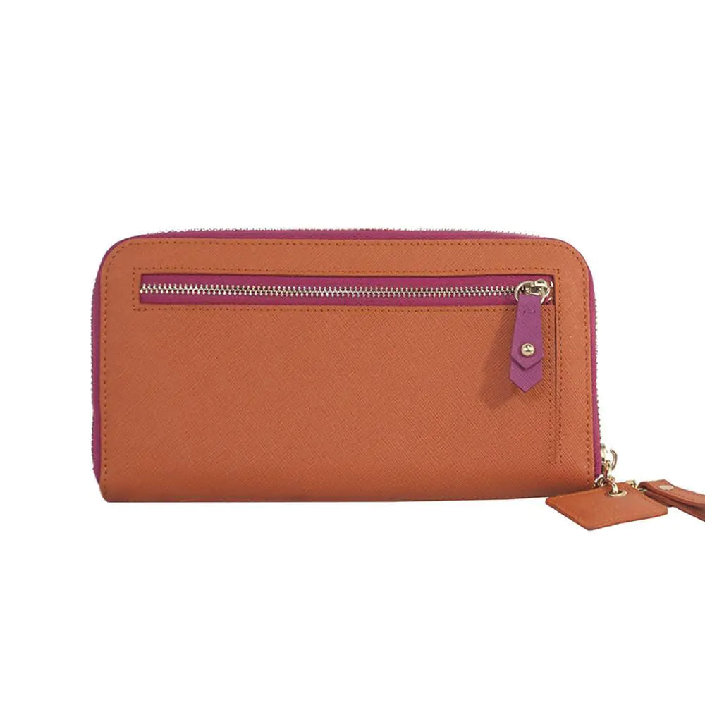 Layla Leather Wallet- Watermelon/Orange