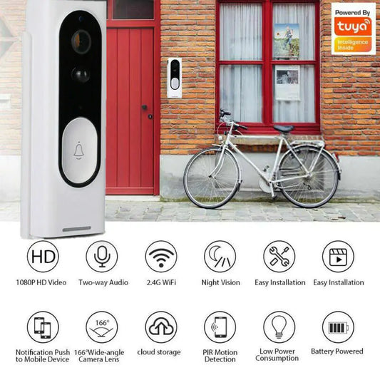 WiFi Ring Doorbell 1080P HD Security Camera Wireless Door Bell Camera With Chime