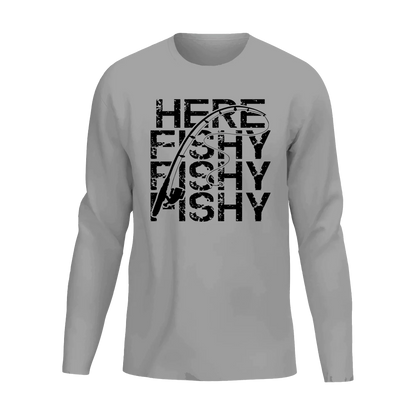 Here Fishy Fishy Men Long Sleeve Shirt