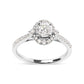 GIA Certified 14k White Gold 1.00 Cttw Diamond Halo Engagement Ring (G-H Color, I1-I2 Clarity)