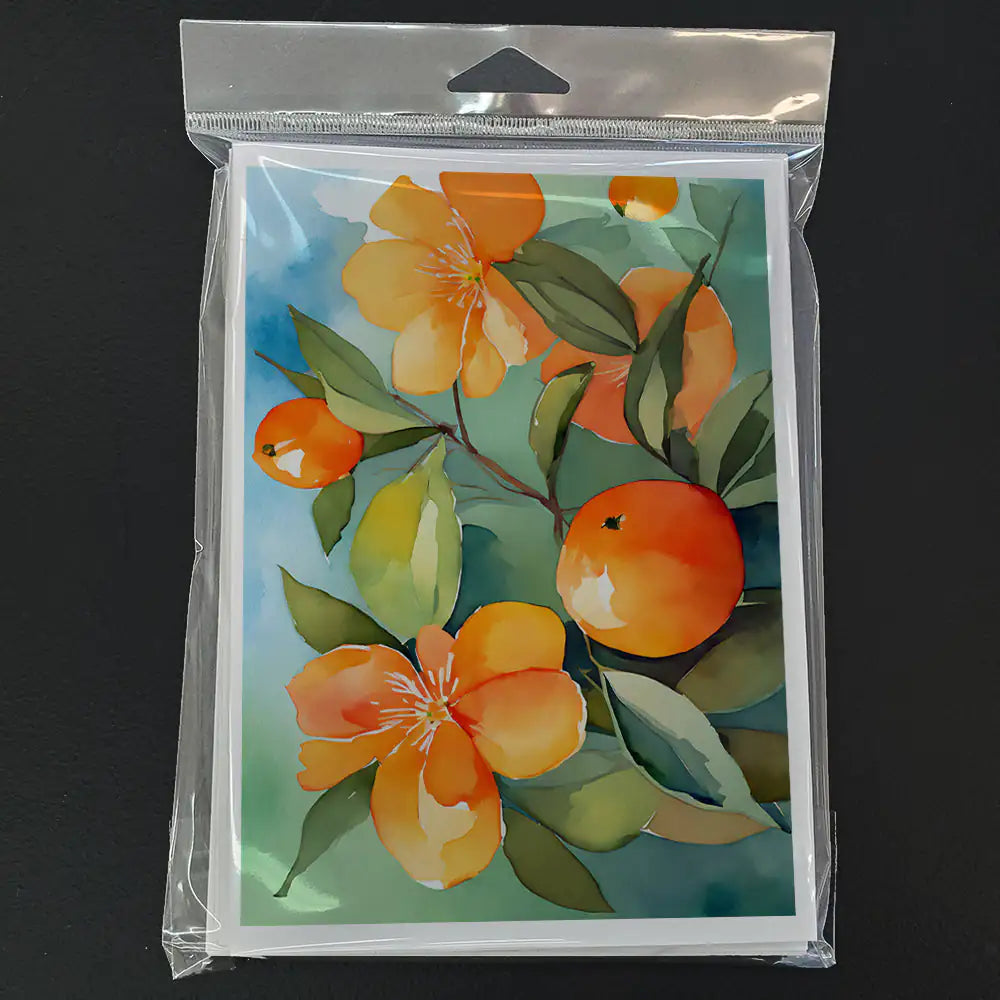 Florida Orange Blossom in Watercolor Greeting Cards Pack of 8