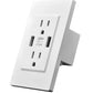 Dual USB Wall Outlet Port 15A Power Socket Charger AC Receptacle Plate Panel 110