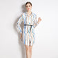 Top Lapel Shirt New Printed Long Shirt