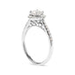 GIA Certified 14k White Gold 1.00 Cttw Diamond Halo Engagement Ring (G-H Color, I1-I2 Clarity)