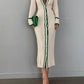 Stripe Lapel Dress