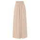 Women's Pants Solid Color Elastic High Waist Wide Leg Trousers