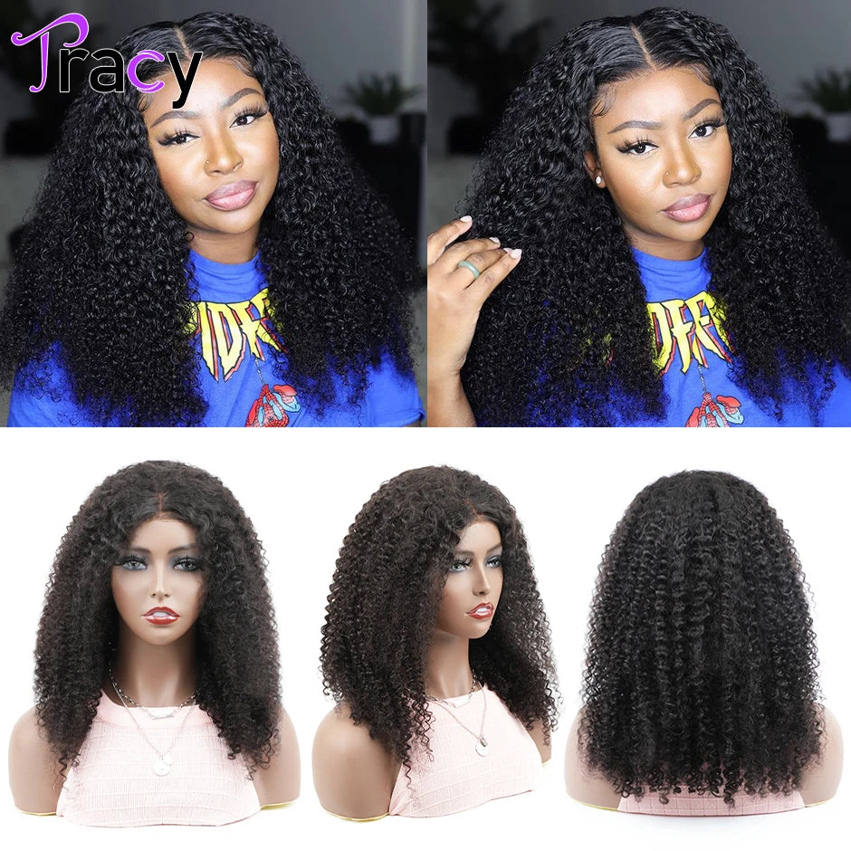 Tracy Hair 6x4 HD Lace Glueless Wig Human Hair Ready to Wear and Go Pre Cut Wig Kinky Curly Hair for Women Pre Plucked Wig