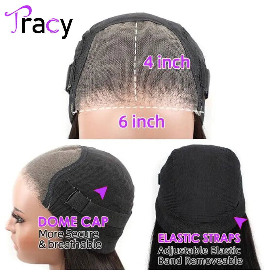 Tracy Hair 6x4 HD Lace Glueless Wig Human Hair Ready to Wear and Go Pre Cut Wig Kinky Curly Hair for Women Pre Plucked Wig