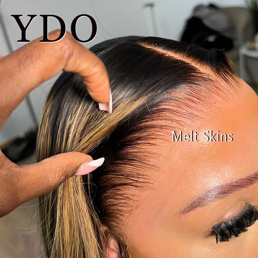 Glueless 6x6HD Lace Wigs Highlight Curly HD Lace Frontal Wig Water Wave 4/27 Highlight Colored Wear Go HD Lace Wigs For Women