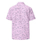 Pink Whale Pod Pattern Hawaiian Button Shirt: Dive into Coastal Chic!