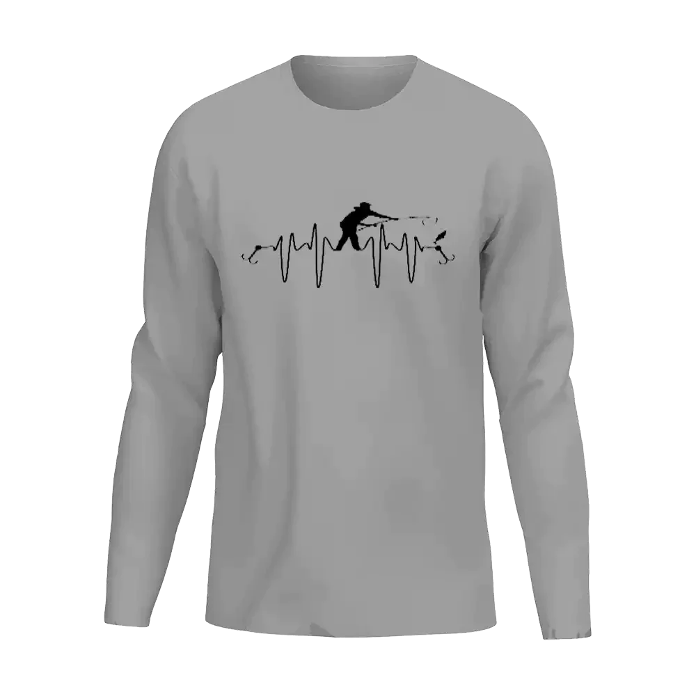 Fishing Heart Beat Men Long Sleeve Shirt